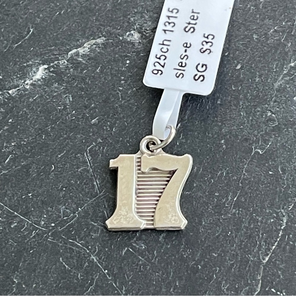 Seventeen Magazine Sterling Silver 925 Number 17 Vintage Pendant